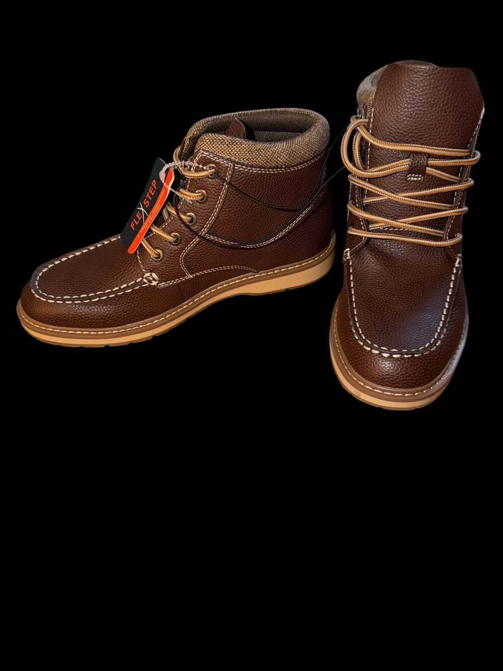 New! Flex Step Larry Brown Moc Toe Casual Boots Size 7.5 M